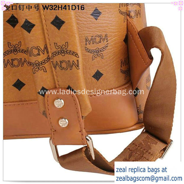 High Quality Replica MCM Medium Top Studs Backpack MC4232 Wheat